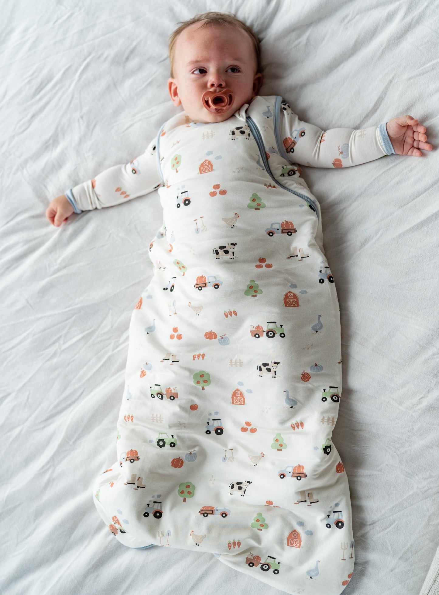 bamboo sleep sack 1 tog pumpkin farm print