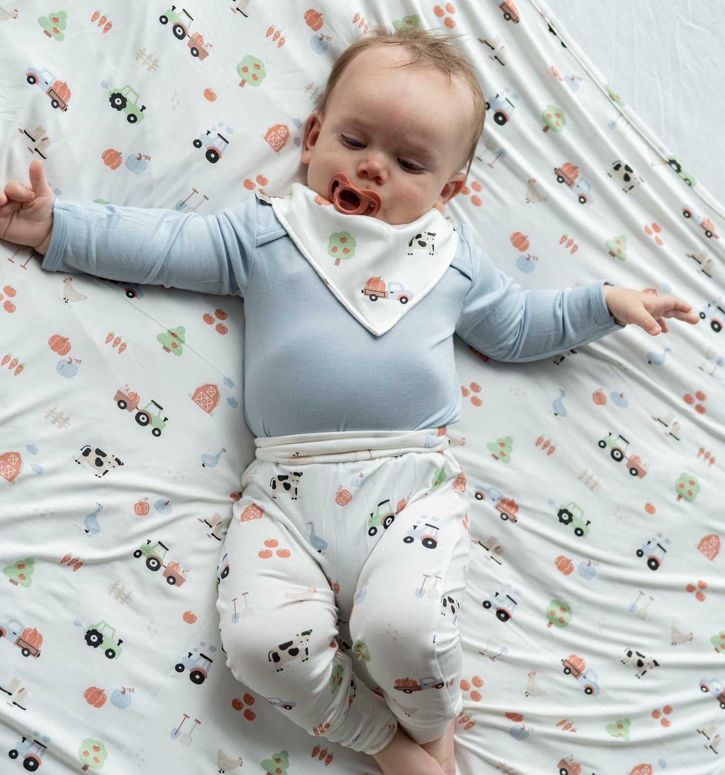 bamboo swaddle blanket pumpkin farm print