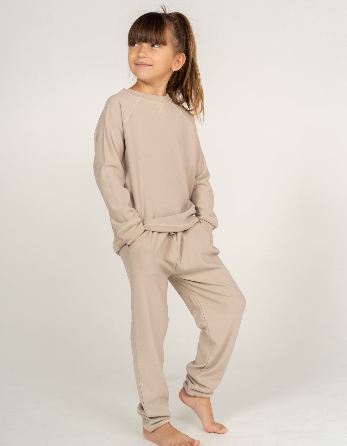 bamboo fleece sweatshirt taupe