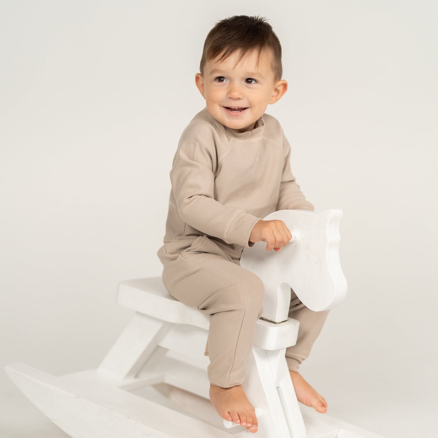 bamboo fleece sweatshirt taupe