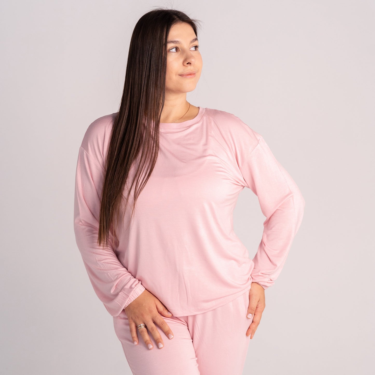 women bamboo loungewear set coral blush