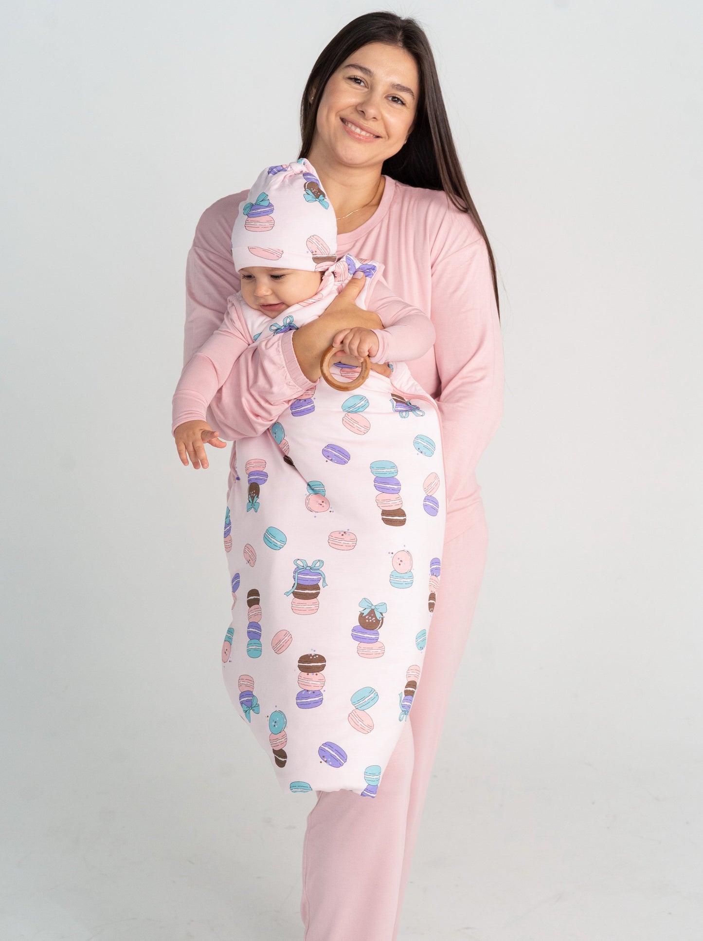 bamboo sleep sack 1 tog macaron party print