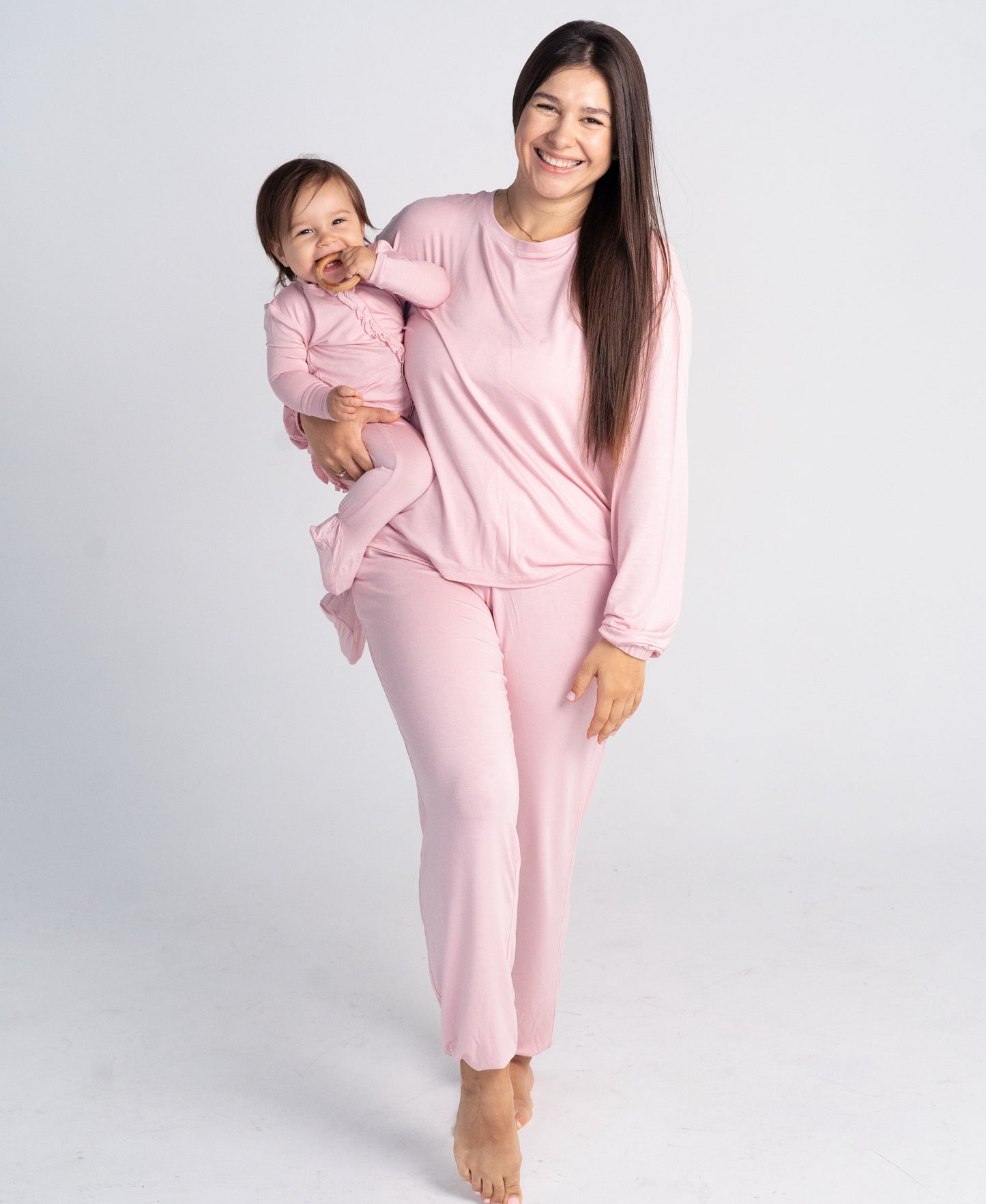 women bamboo loungewear set coral blush