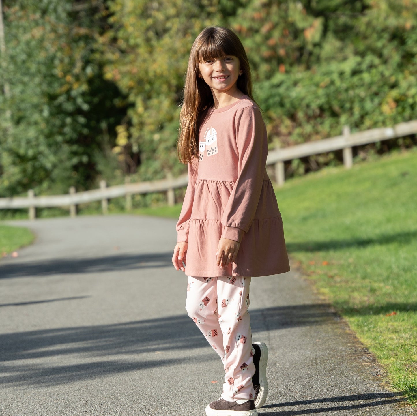 bamboo fleece leggings bubble tea time print