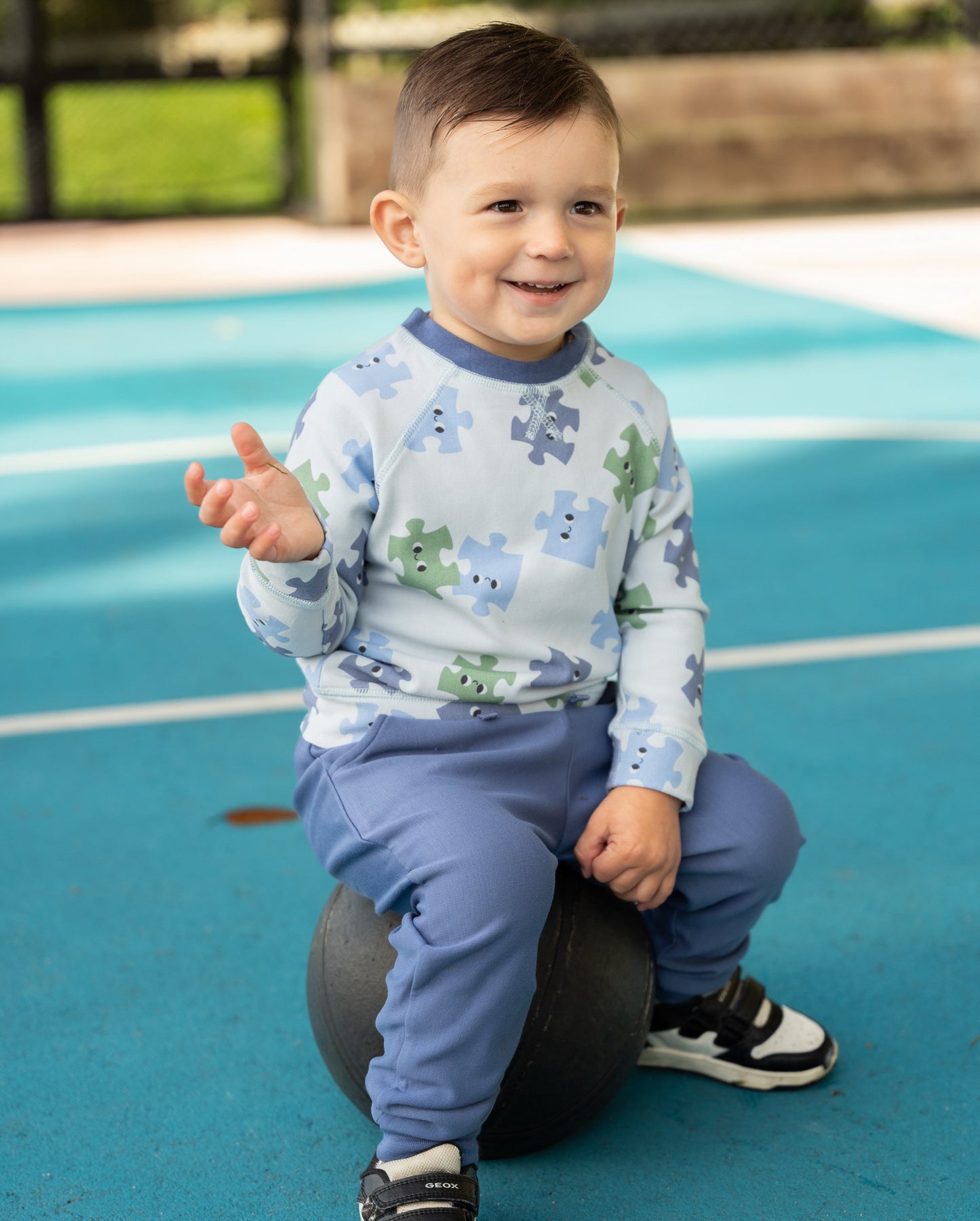 bamboo fleece grow with me sweat pants coastal