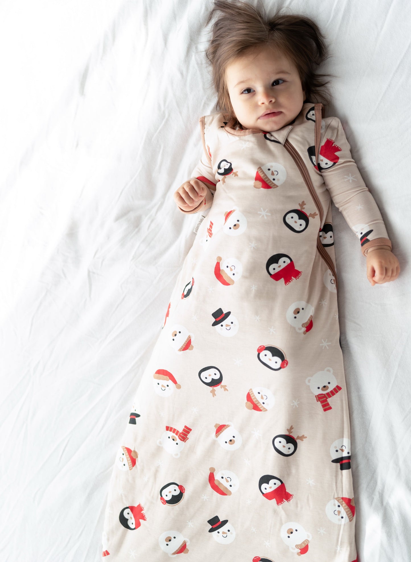 bamboo sleep sack 2.5 tog snowy faces print
