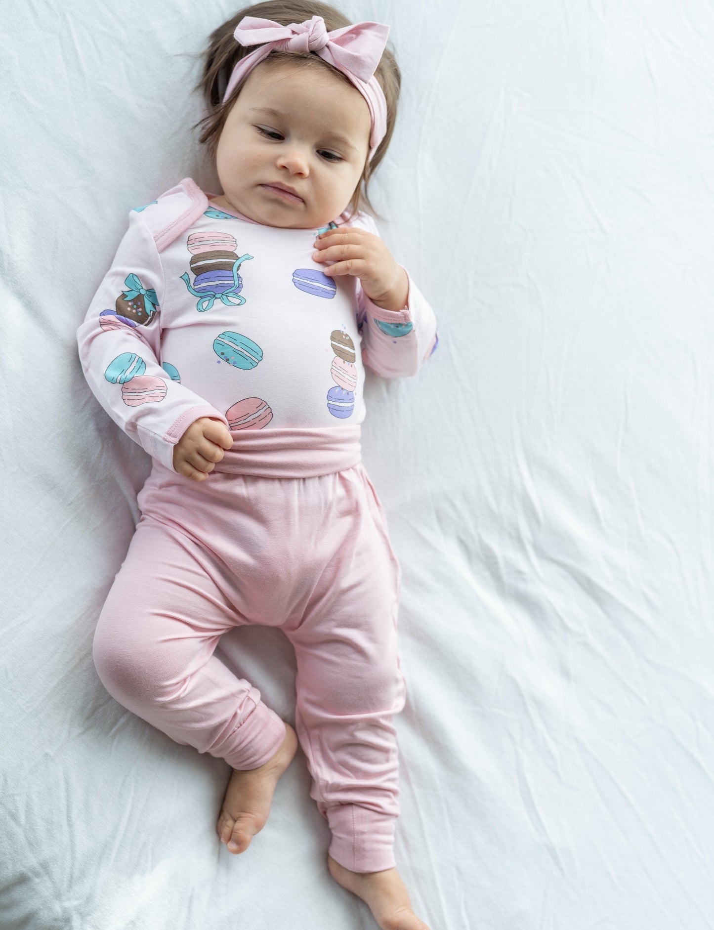 bamboo grow with me harem pants coral blush
