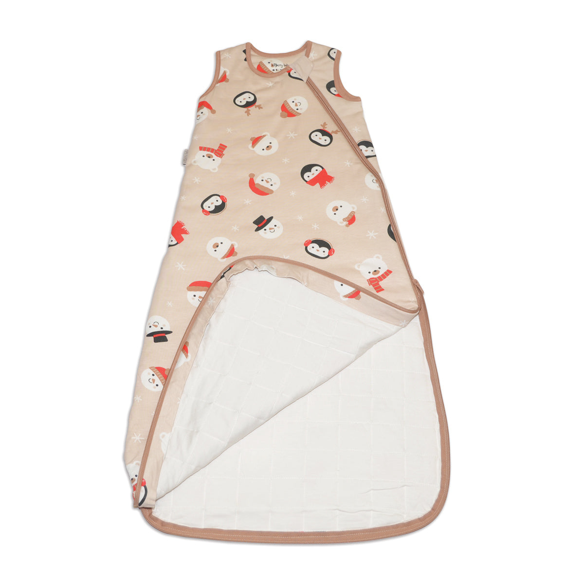 bamboo sleep sack 2.5 tog snowy faces print