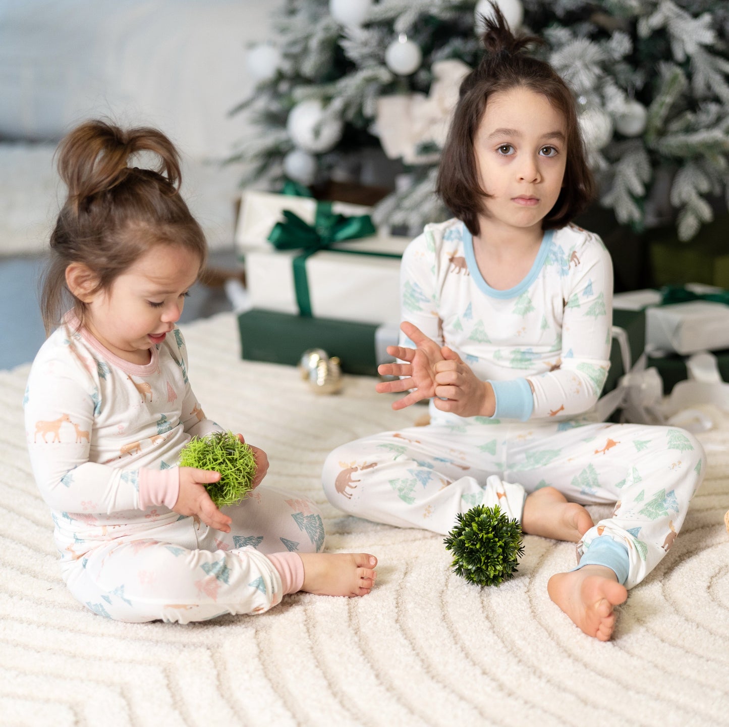 Bamboo Long Sleeve Pajama Set (Deer Forest Print)