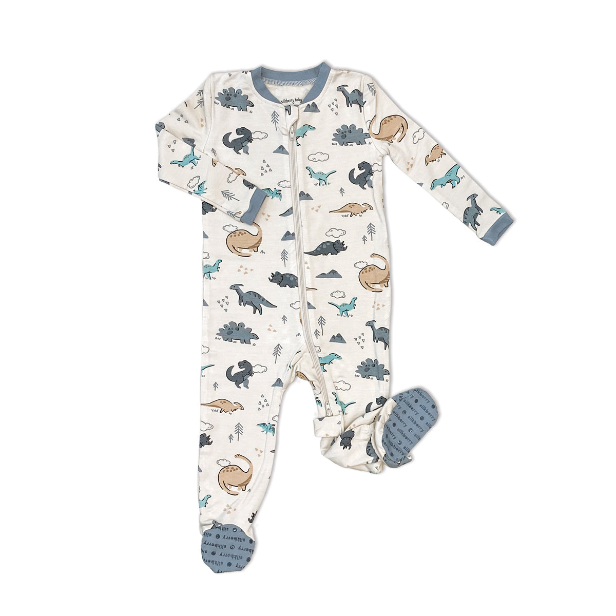 Bamboo Fleece Footie w/2 Way zipper (Dino Delight Print)