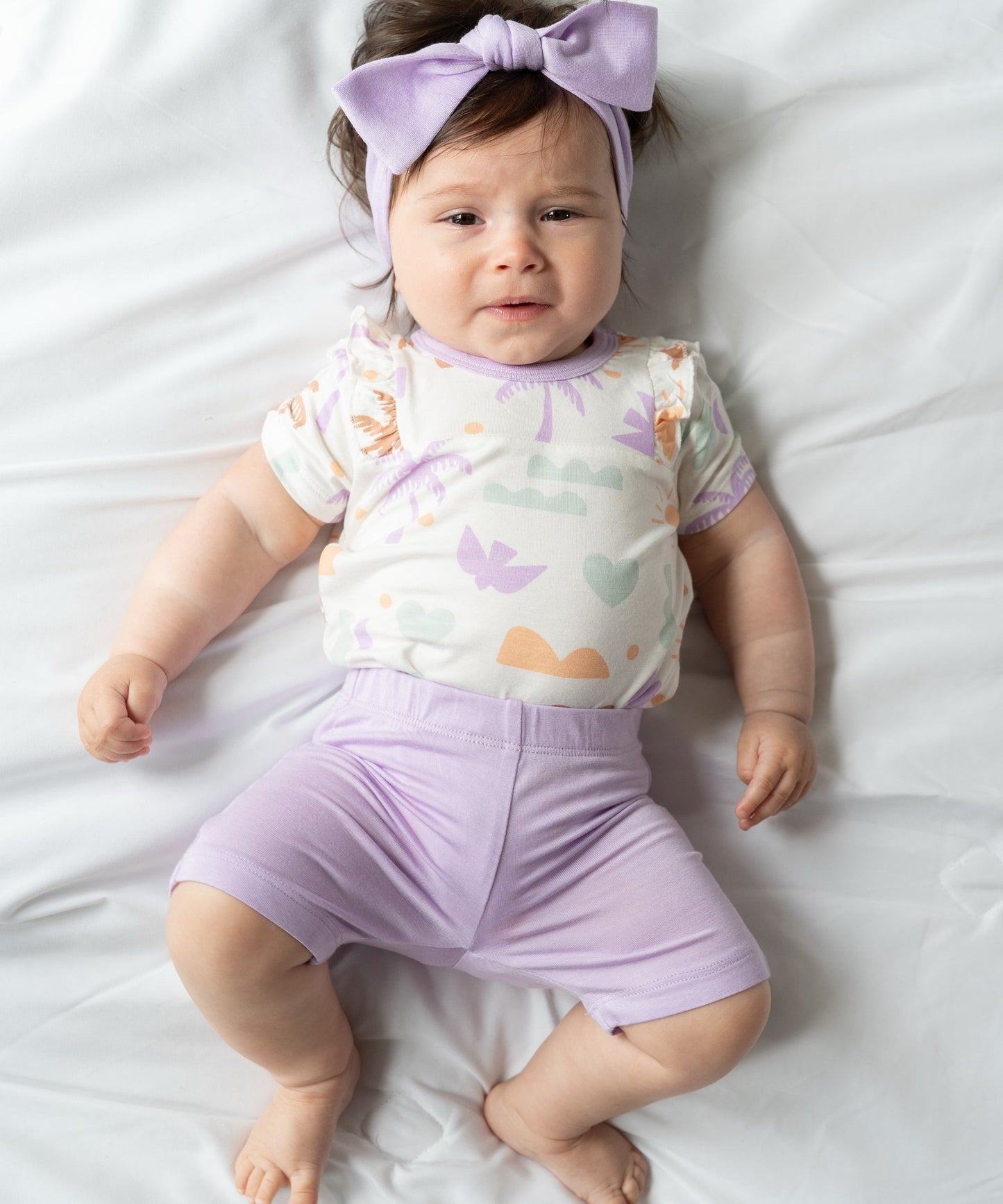 bamboo ruffle onesie & legging set boho surf print