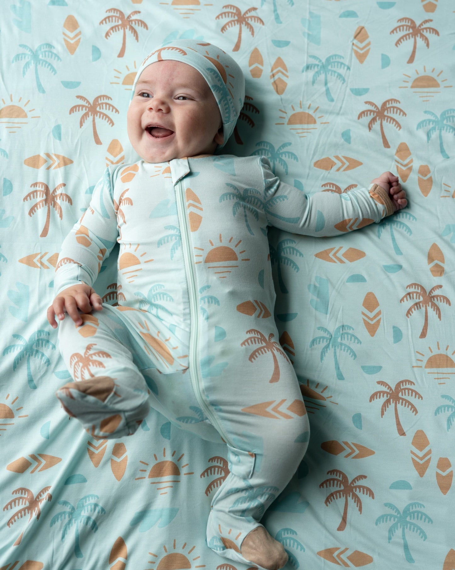 bamboo knot hat sunny shores print