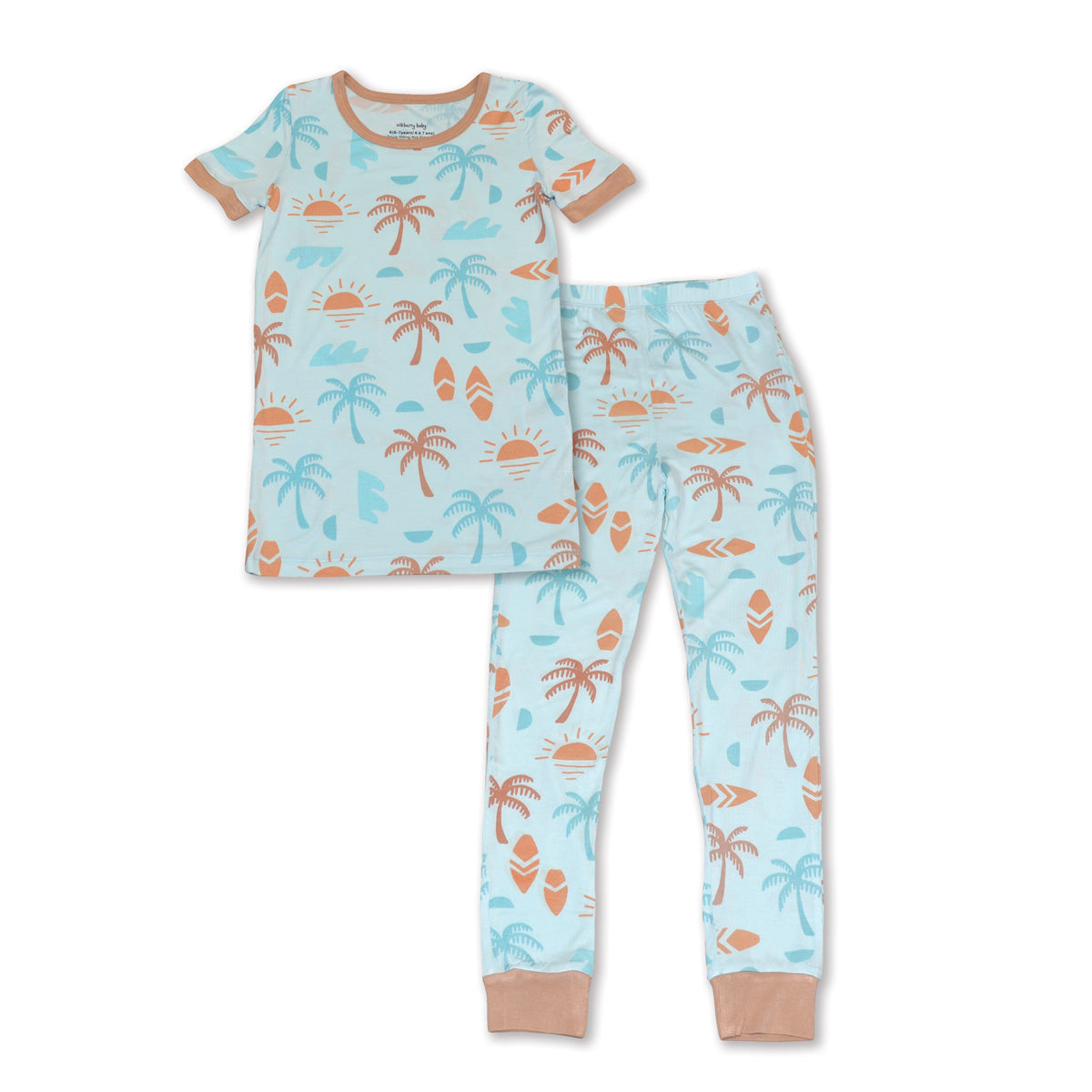 bamboo short sleeve pajama set sunny shores print