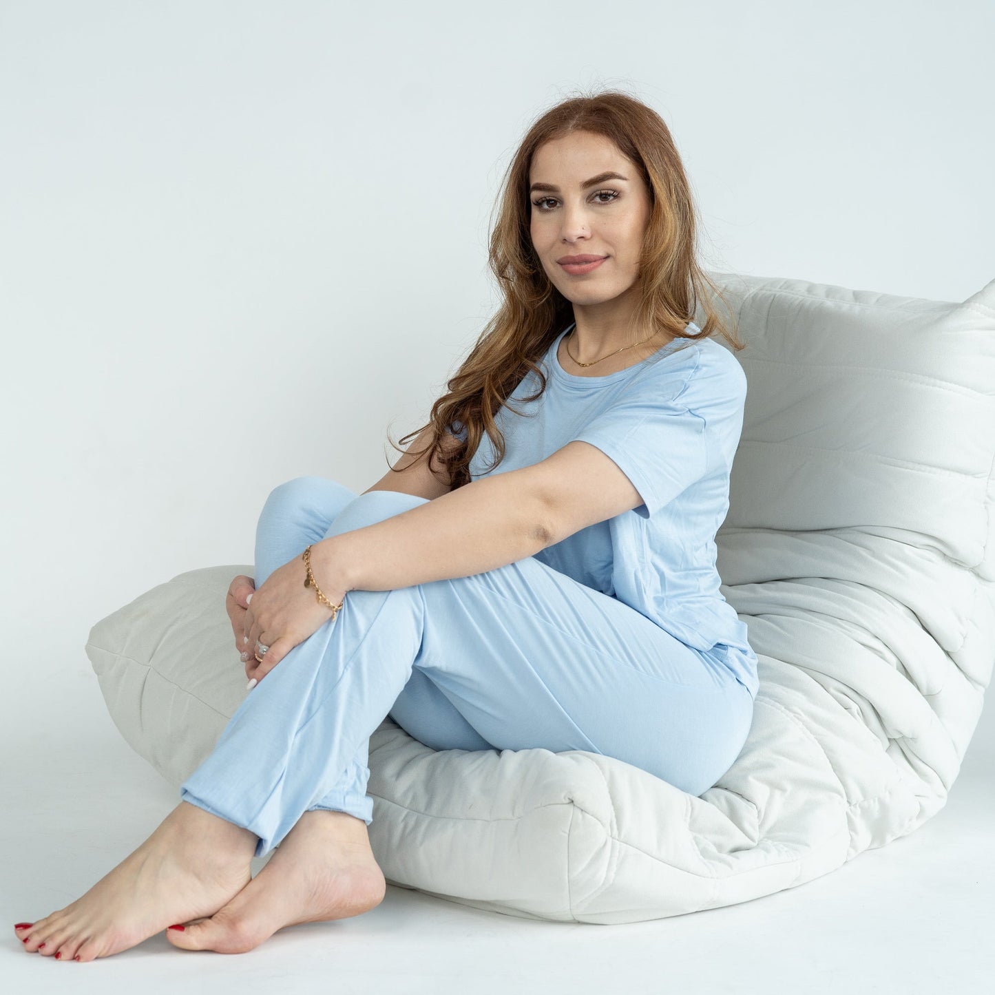 women bamboo loungewear set skydive