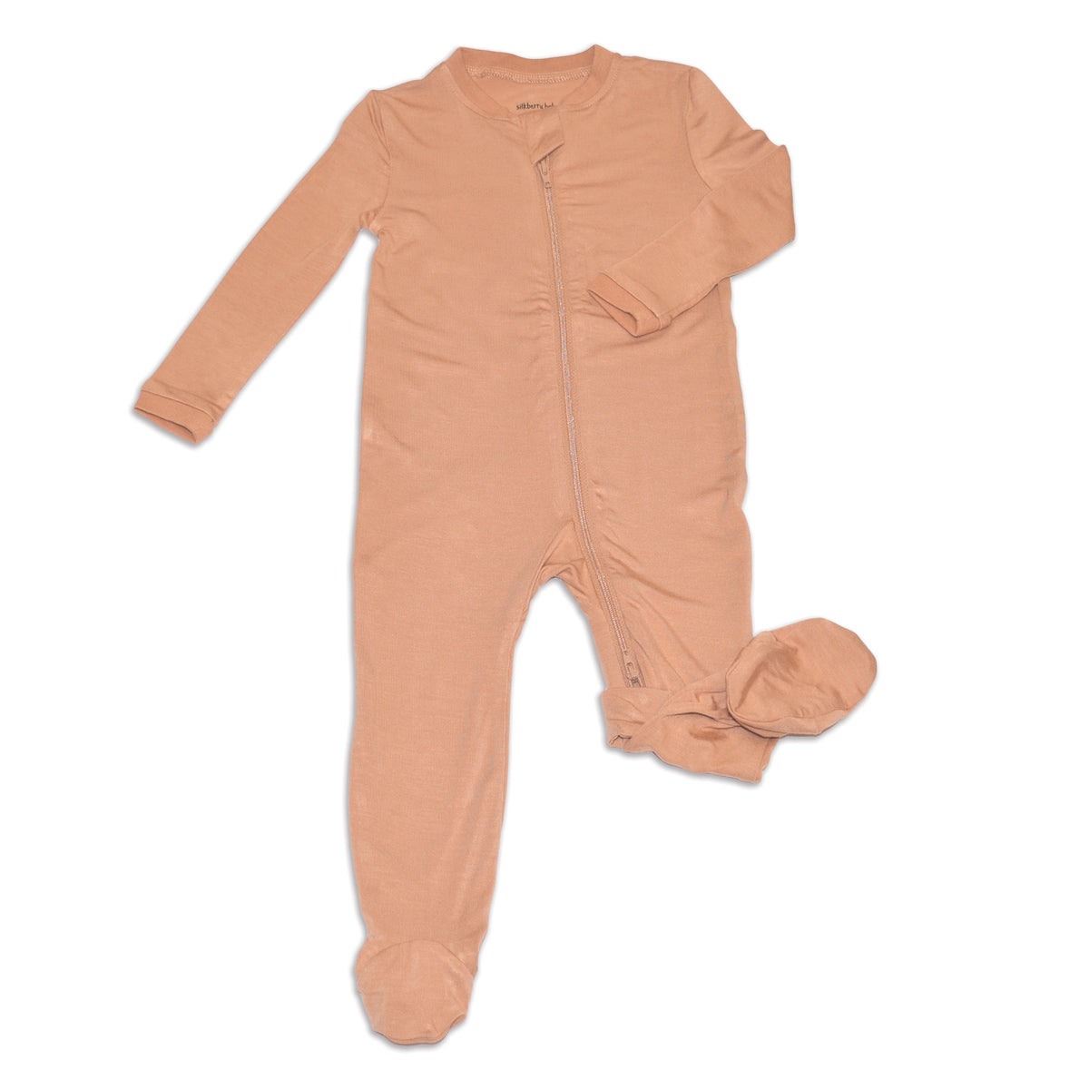 bamboo footies with two way zipper toast