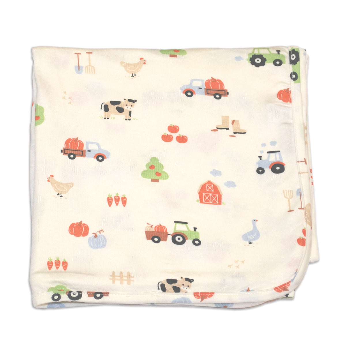 bamboo swaddle blanket pumpkin farm print