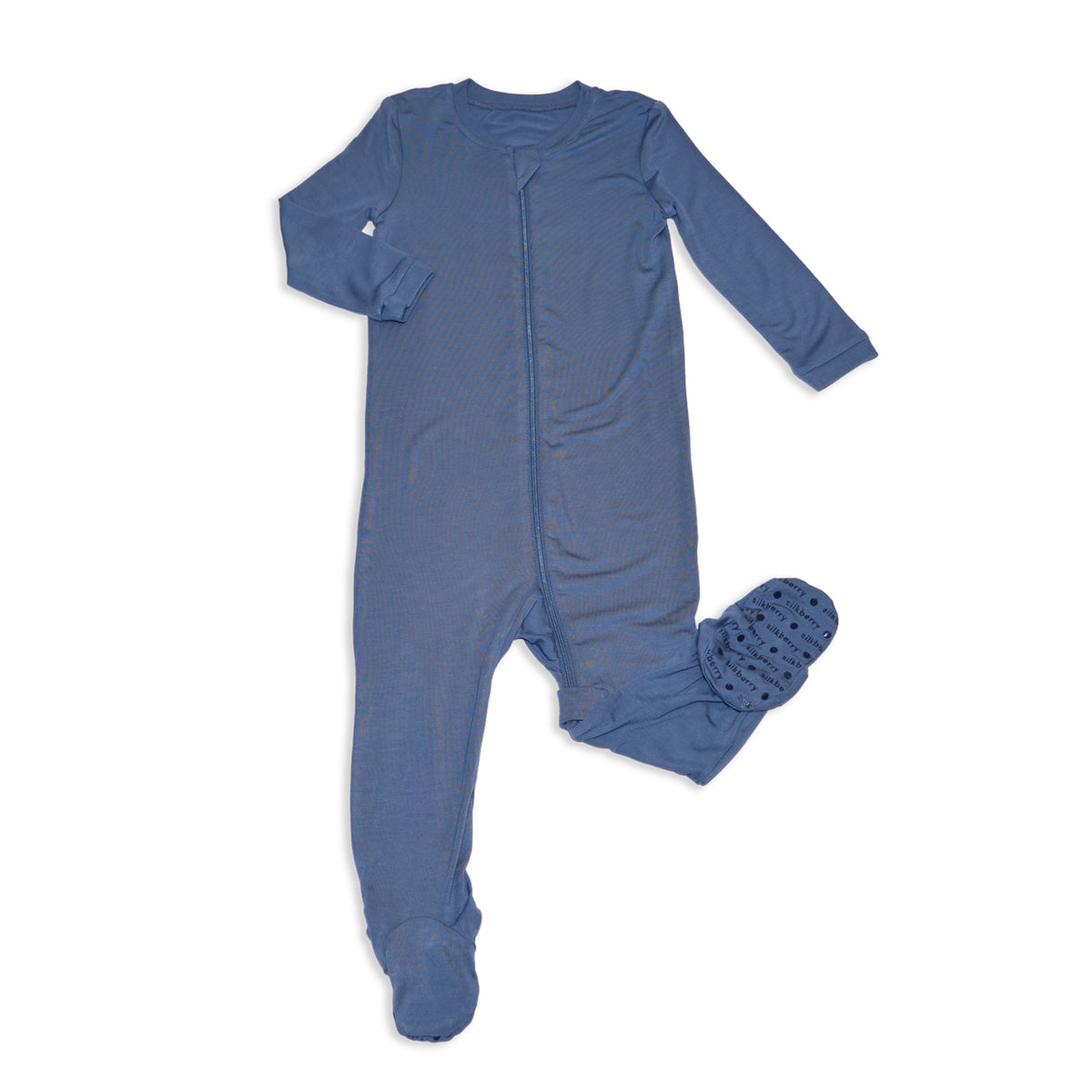 bamboo footies two way zipper galactic blue