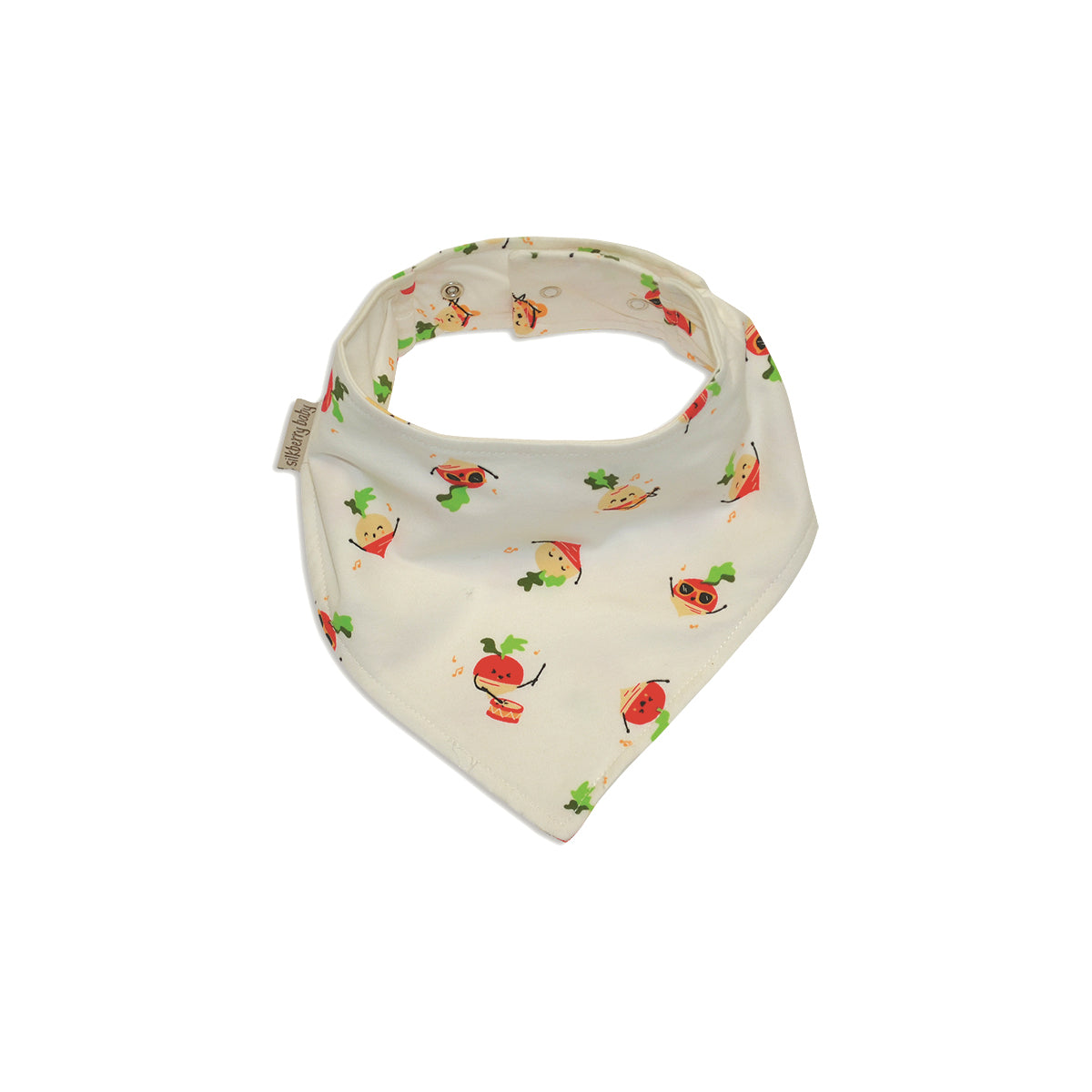 organic cotton bandana bib rad radish print