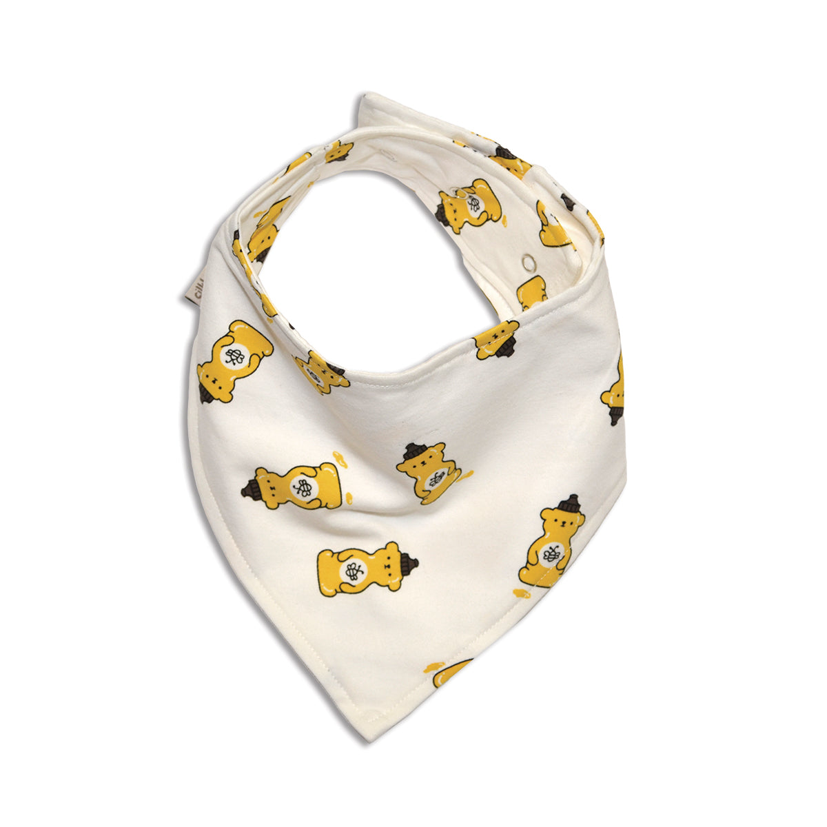 organic cotton bandana bib honey bear print