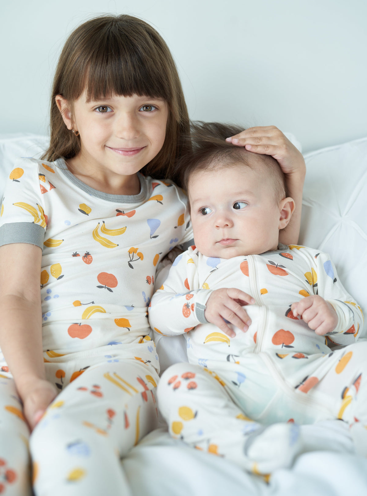 bamboo short sleeve pajama set fruit salad print