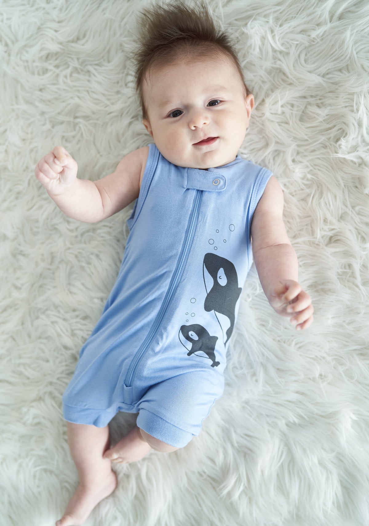 bamboo sleeveless romper ocean