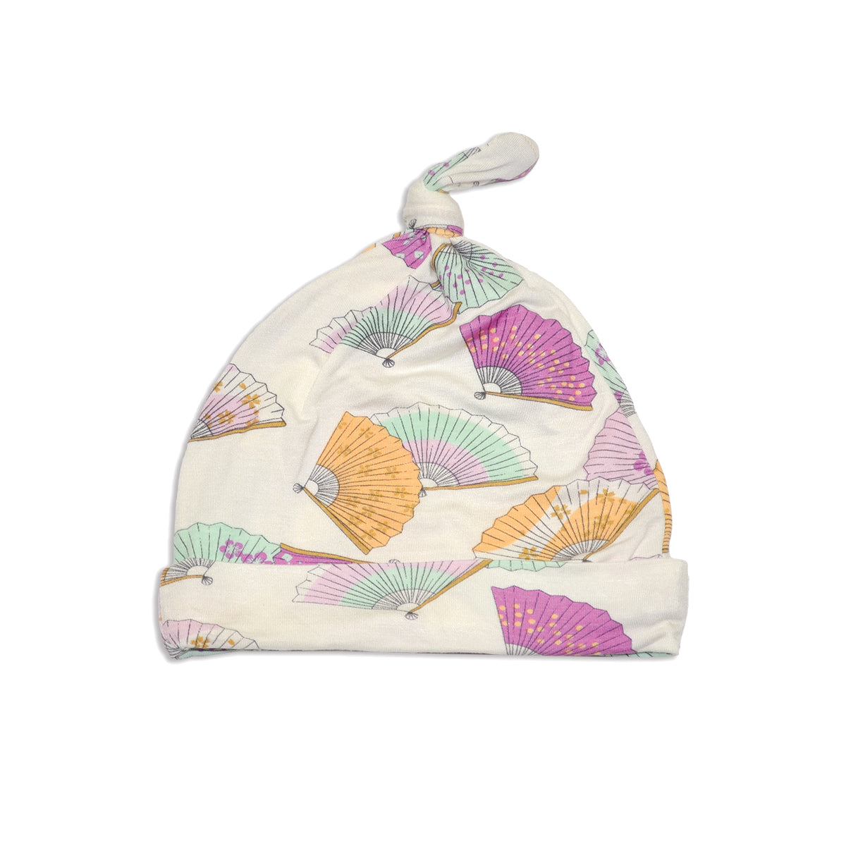 bamboo knot hat fancy fan print