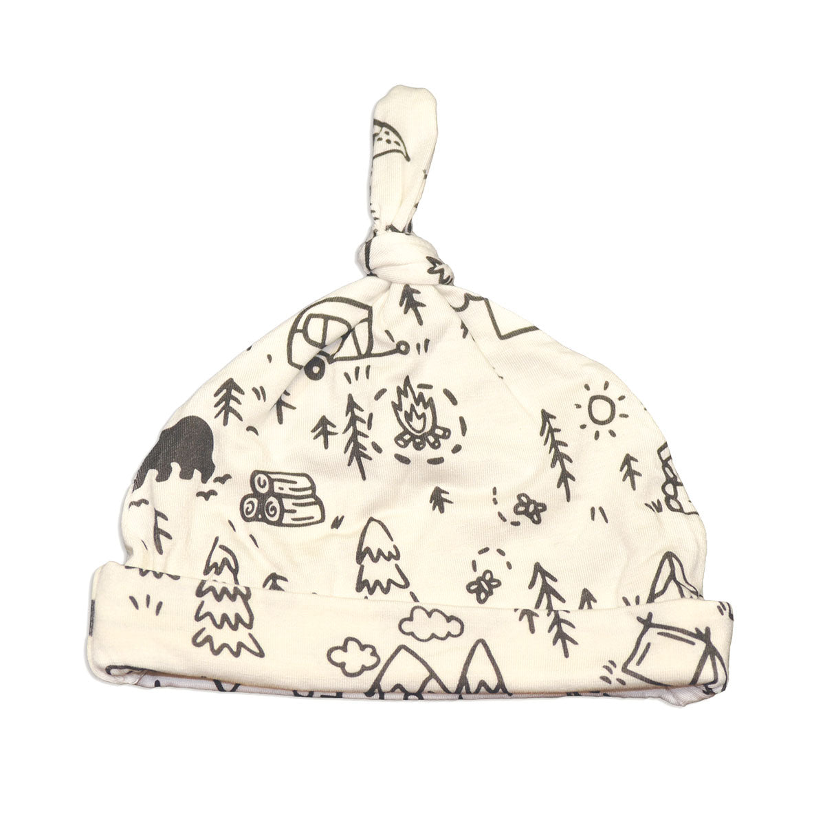 bamboo knot hat doodle camp print