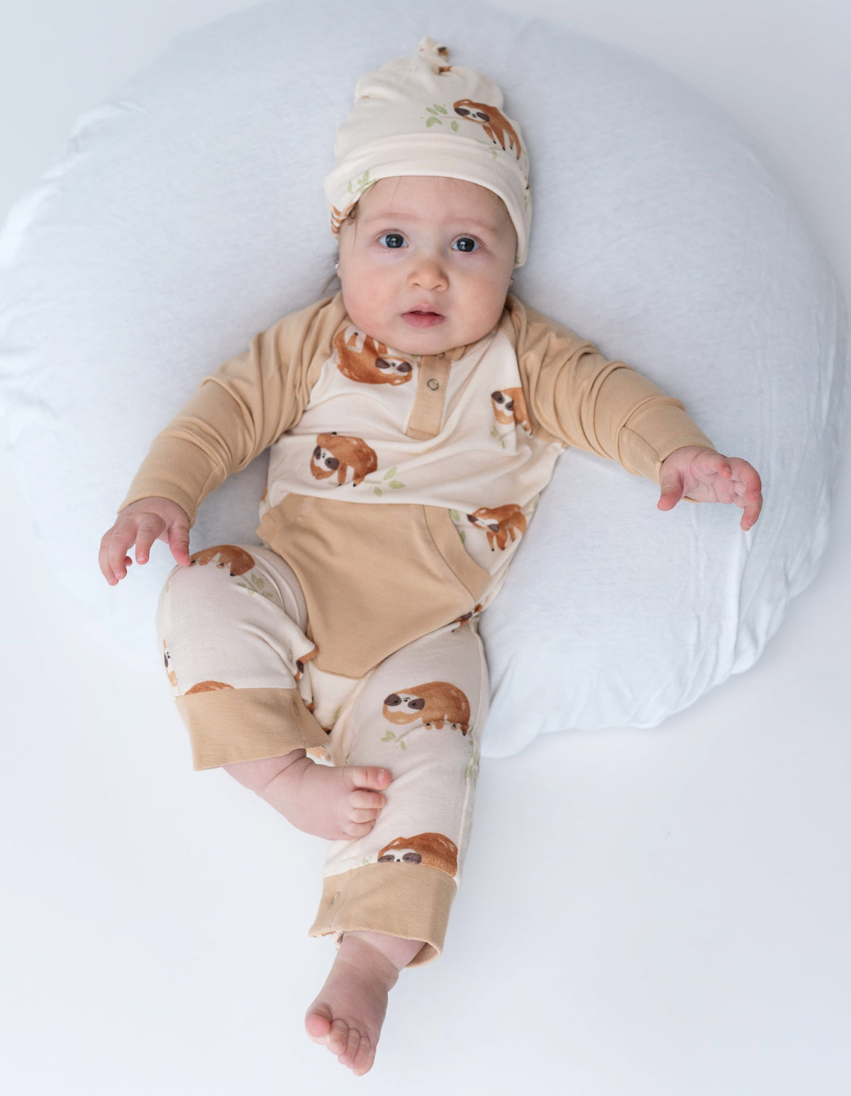 baby romper sleepy sloth print