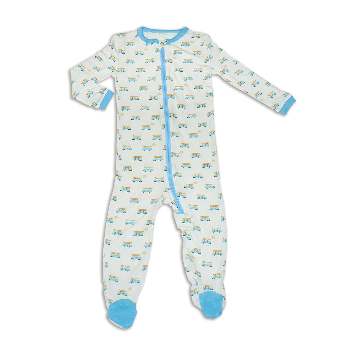 Bamboo Zip up Footed Sleeper (Sunset Cruising Print)
