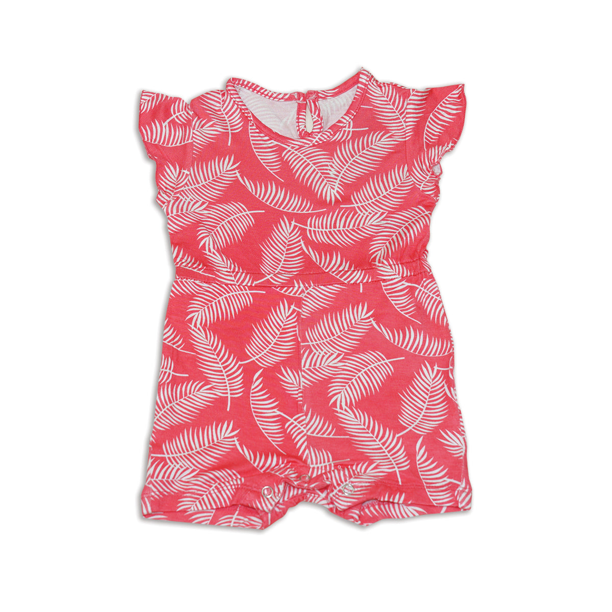 Bamboo Ruffle Sleeve Coverall (Breezy Leaves Print)