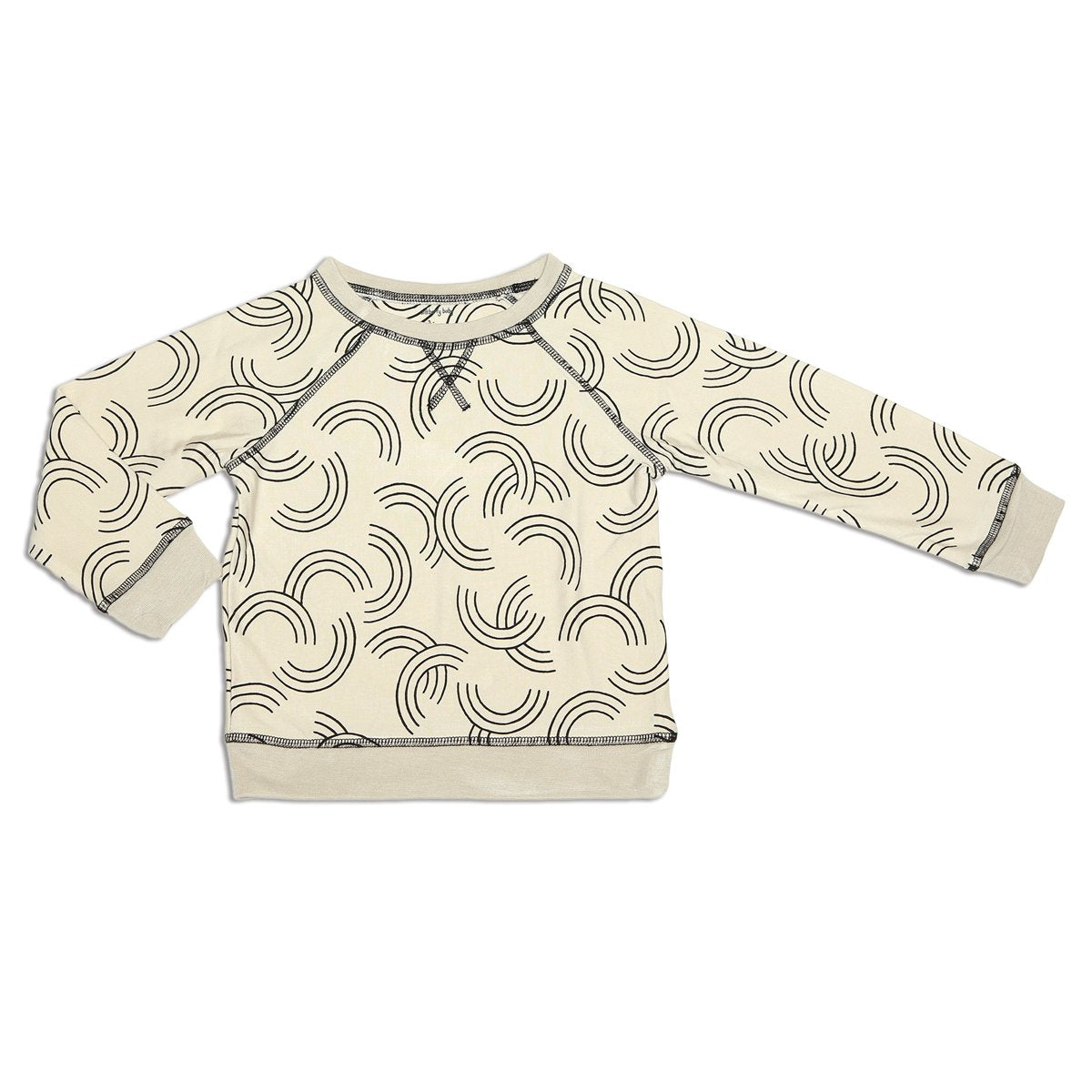 bamboo fleece sweatshirt rainbow toss print