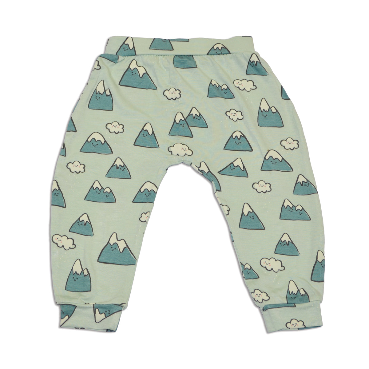 bamboo harem pants snowy rockies print