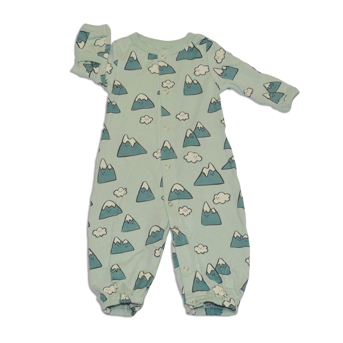 bamboo converter gown with legs snowy rockies print