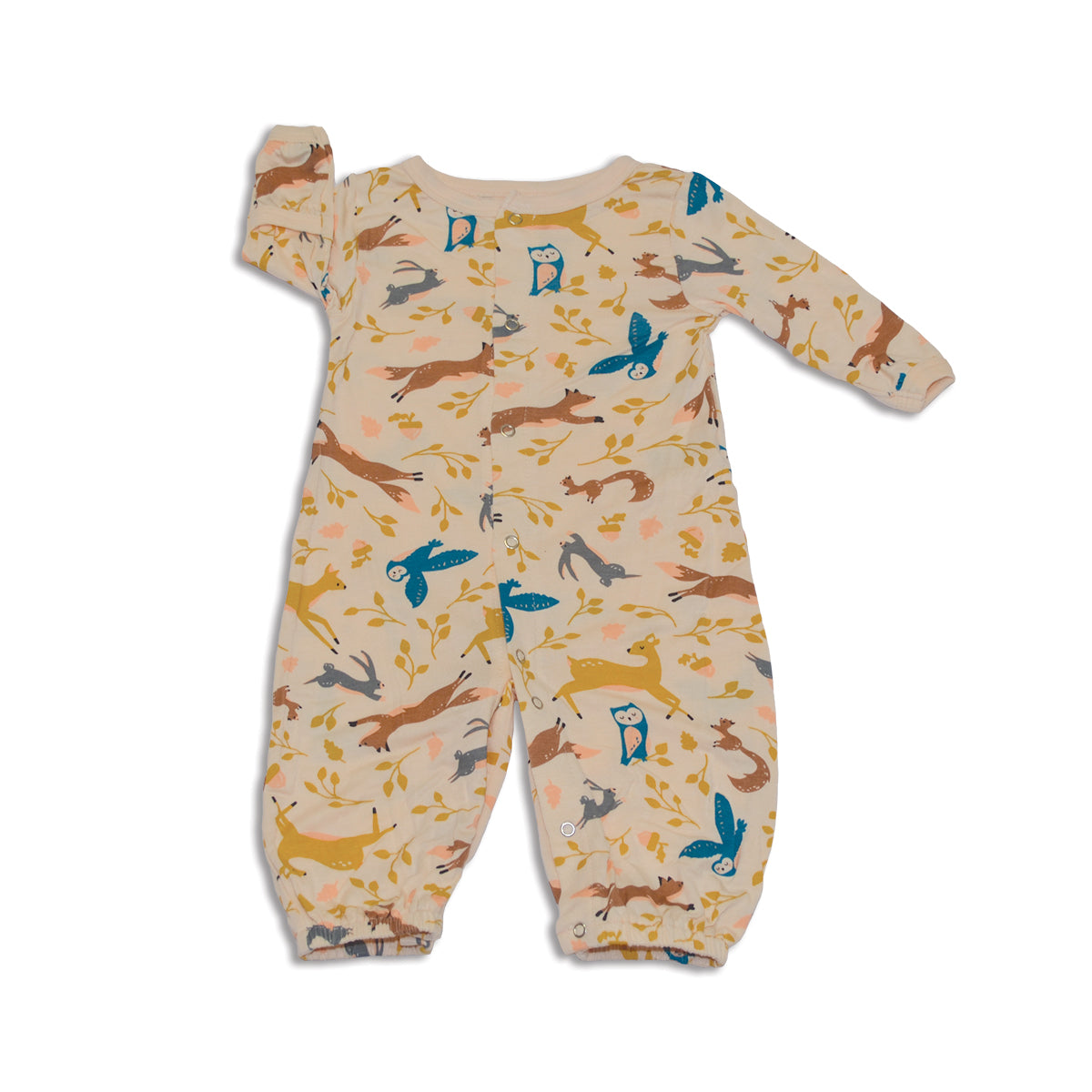 bamboo converter gown with legs woodland frolic print