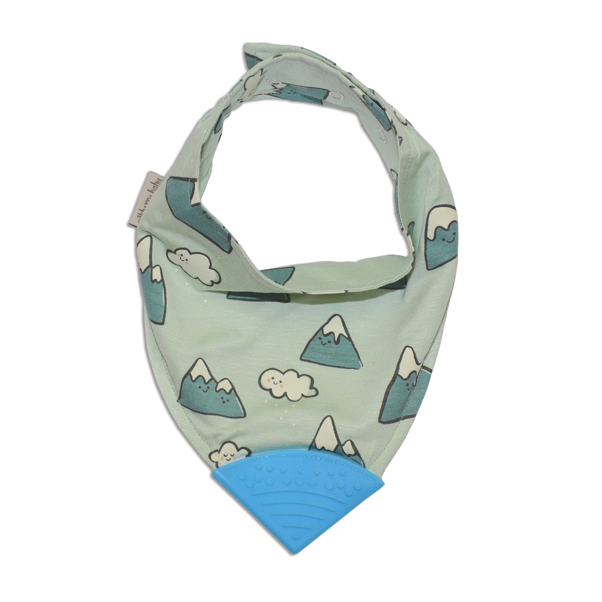 bamboo chewable bib snowy rockies print