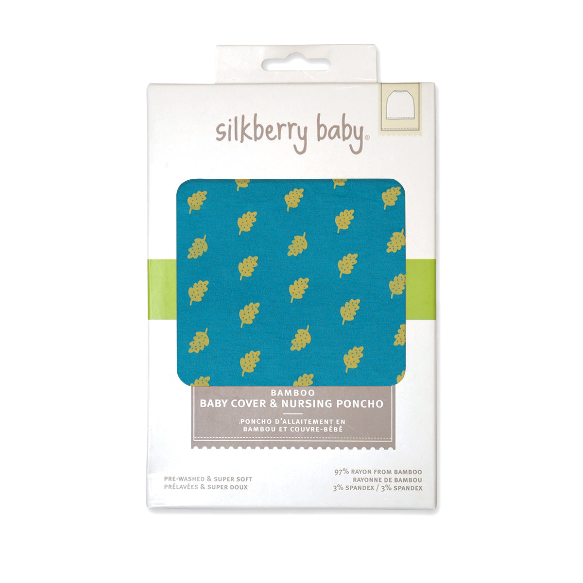 bamboo baby cover & nursing poncho dotty leaf print box