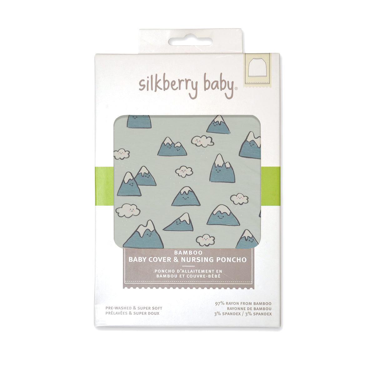bamboo baby cover & nursing poncho snowy rockies print box