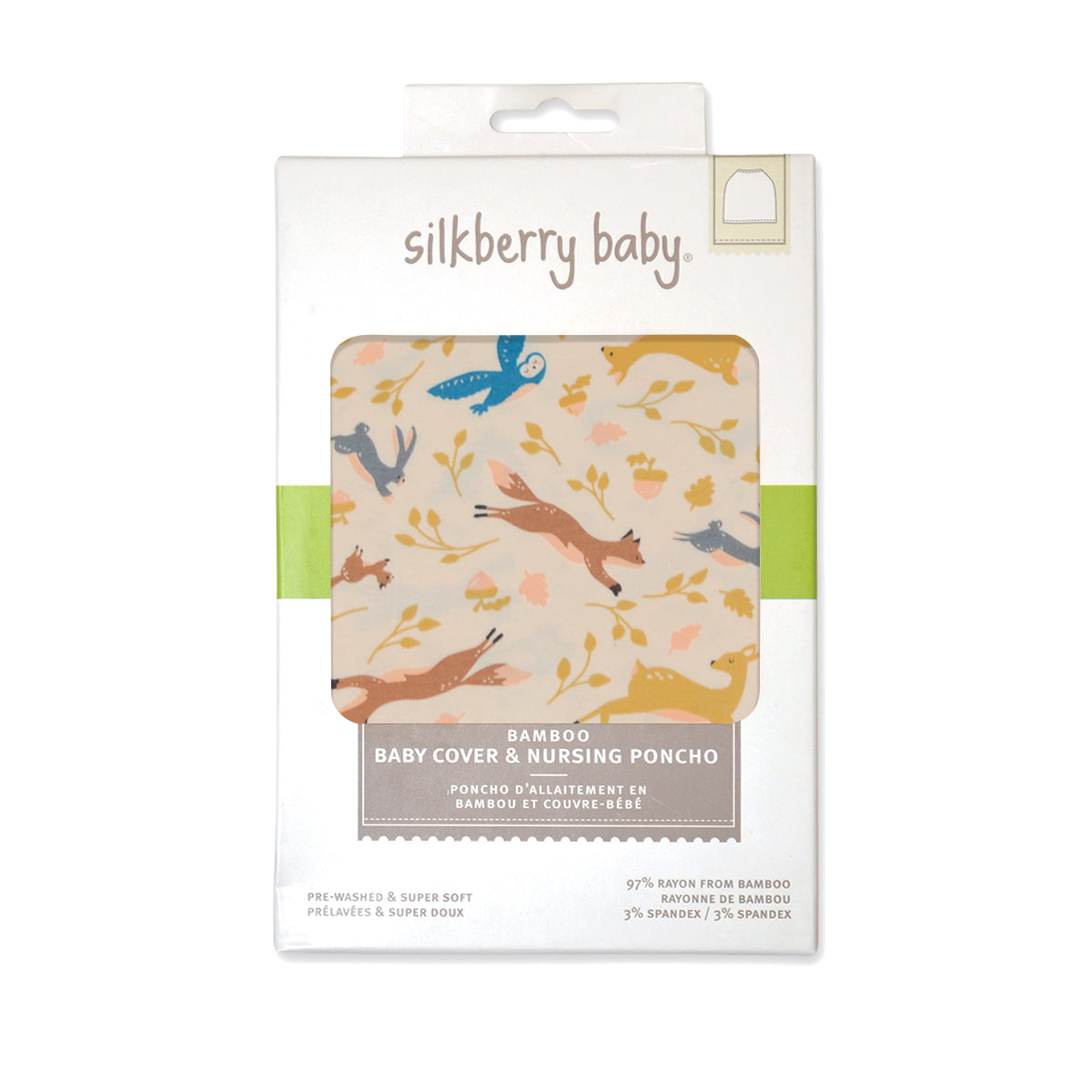 bamboo baby cover & nursing poncho woodland frolic print box
