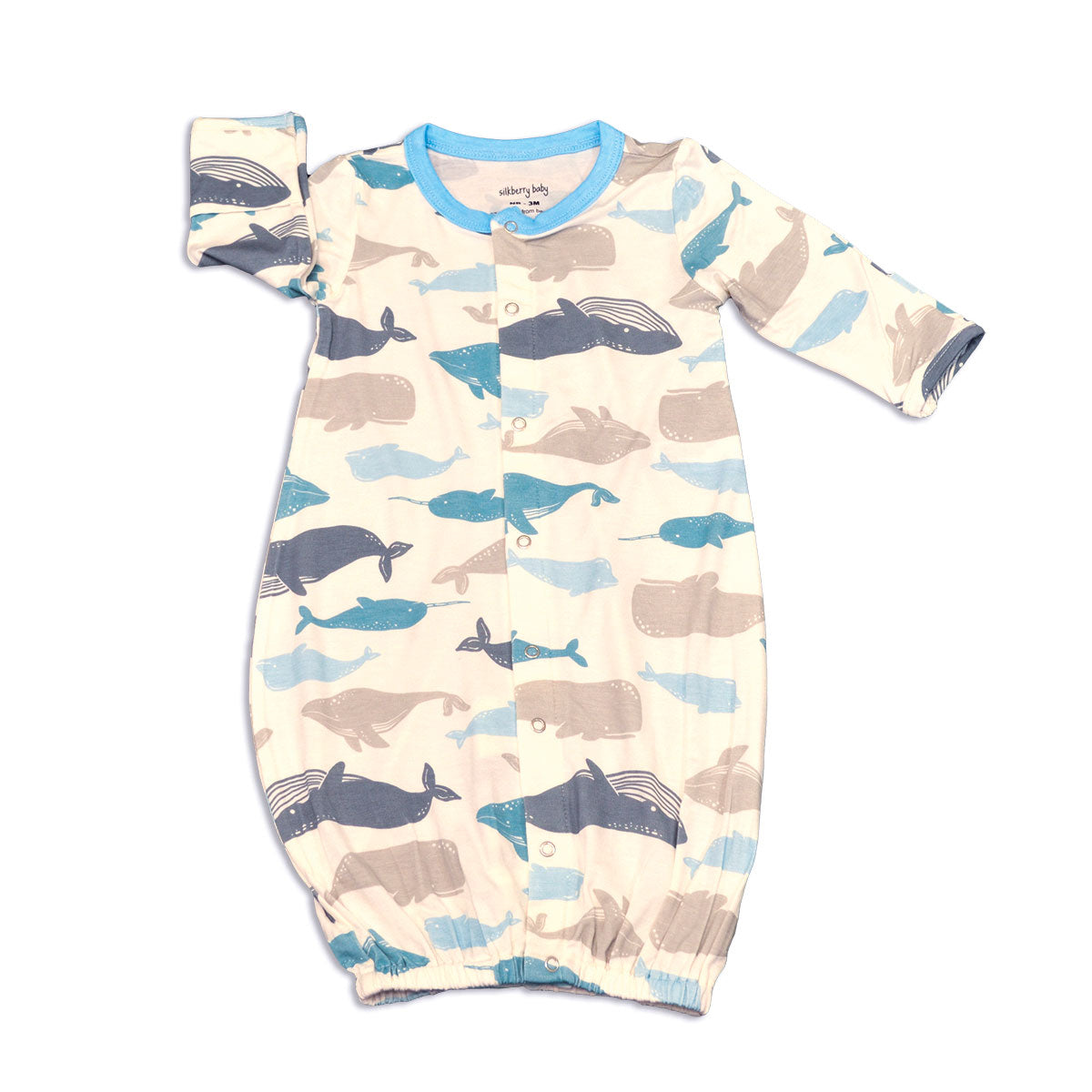 bamboo converter gown whale of a time print