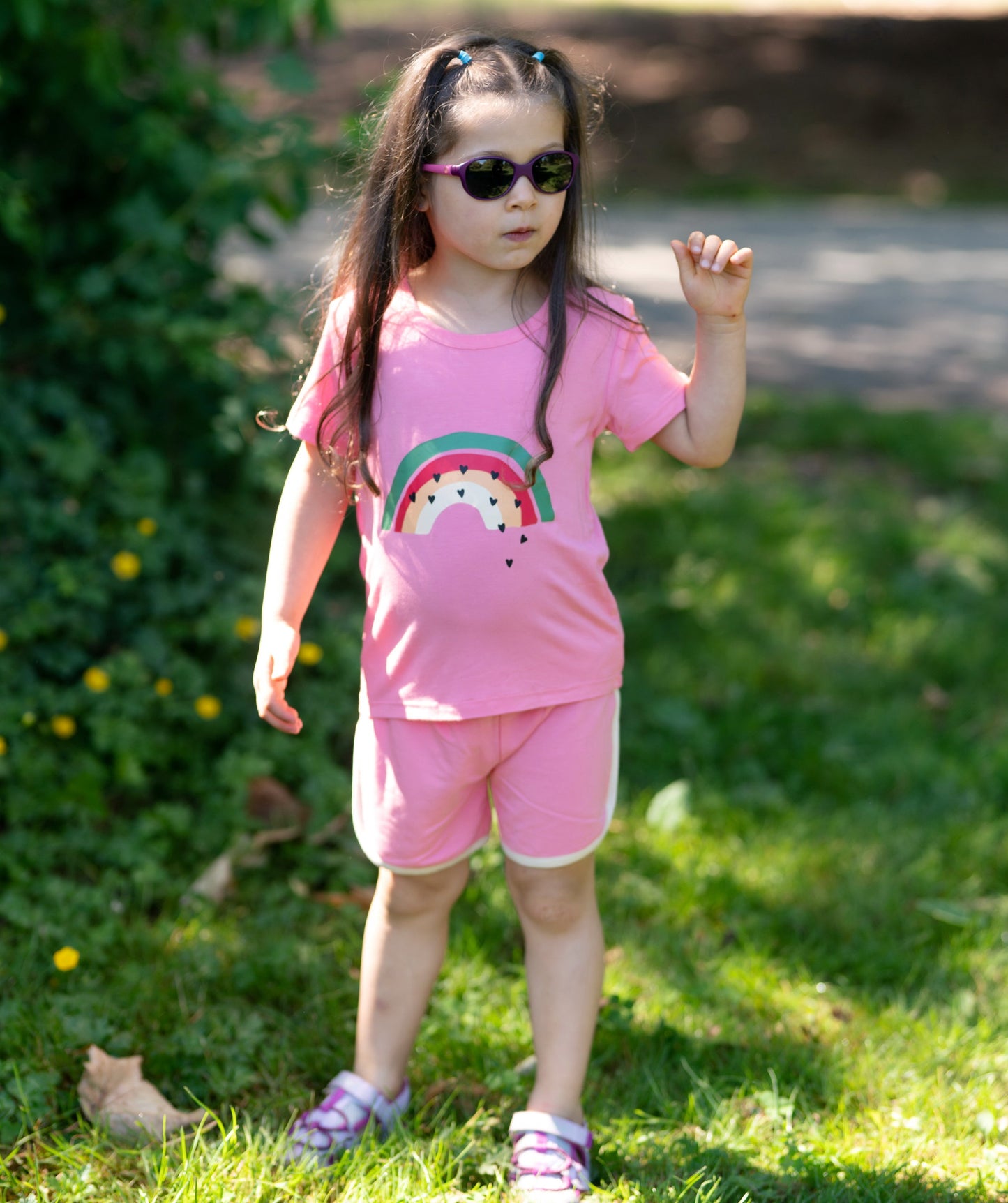 bamboo terry shorts pink lemonade