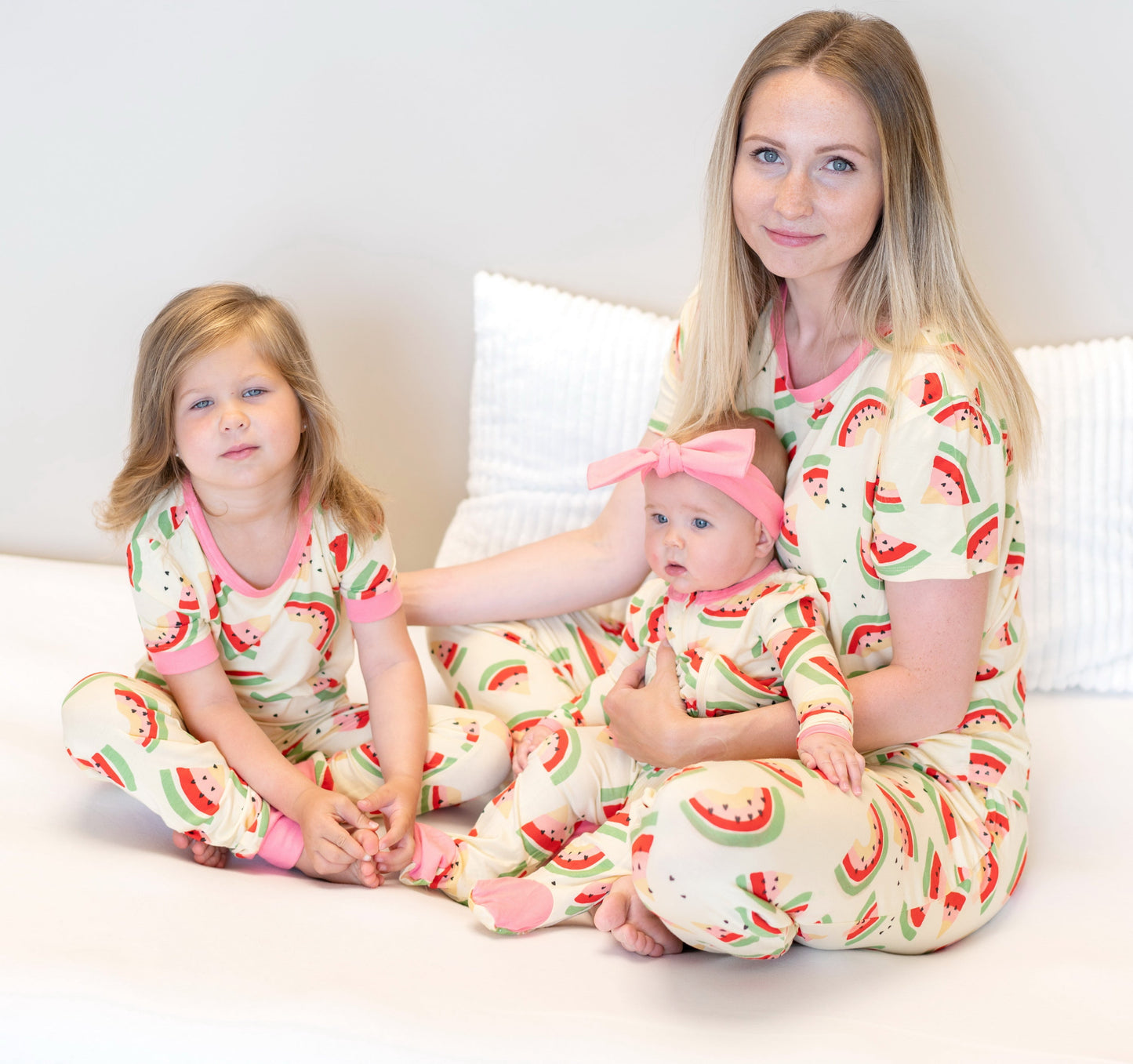 women bamboo short sleeve pj watermelon rainbow print