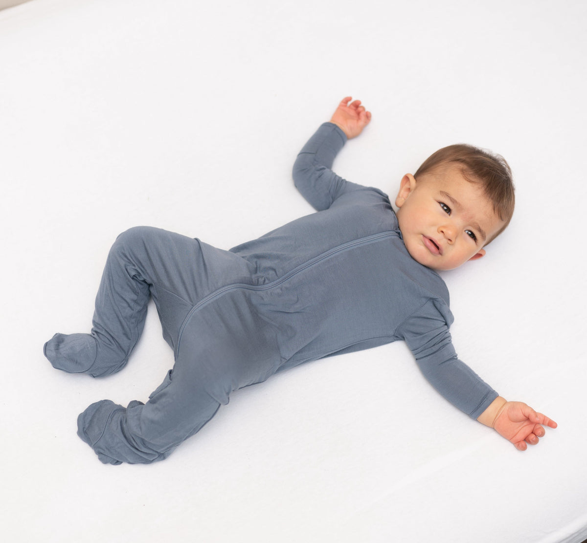 bamboo zip up footies flint