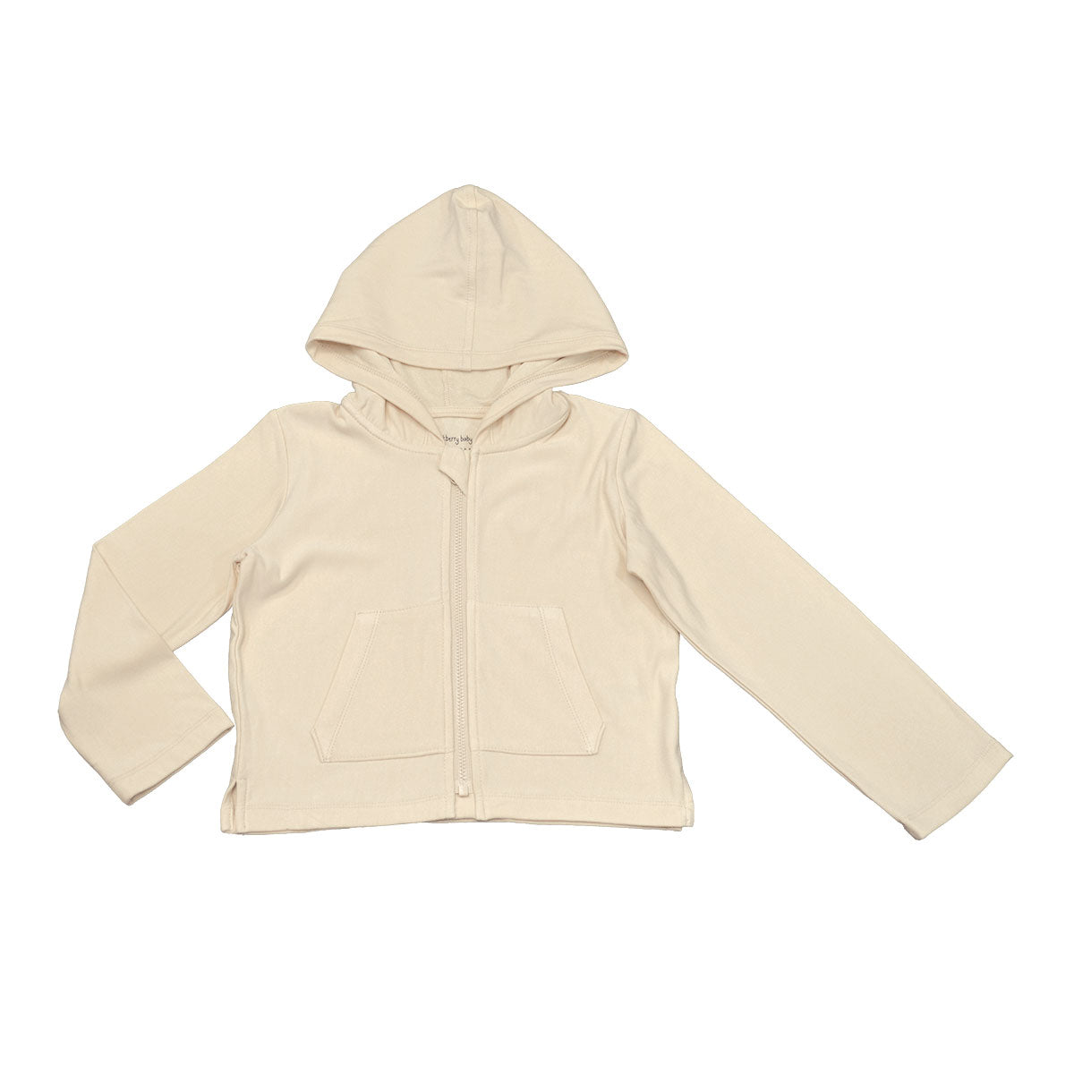 bamboo terry zip hoodie soft sand