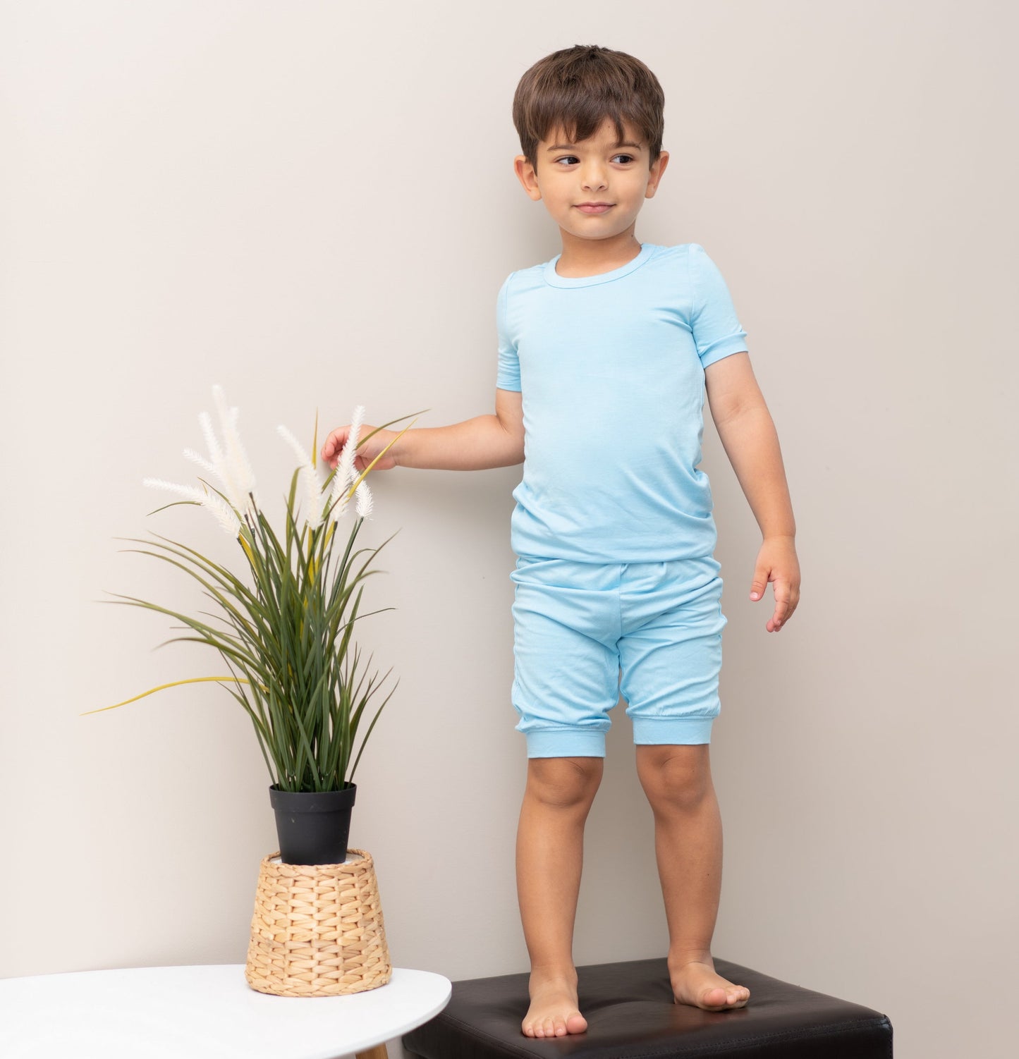 bamboo short sleeve top & short PJ set bluebonnet