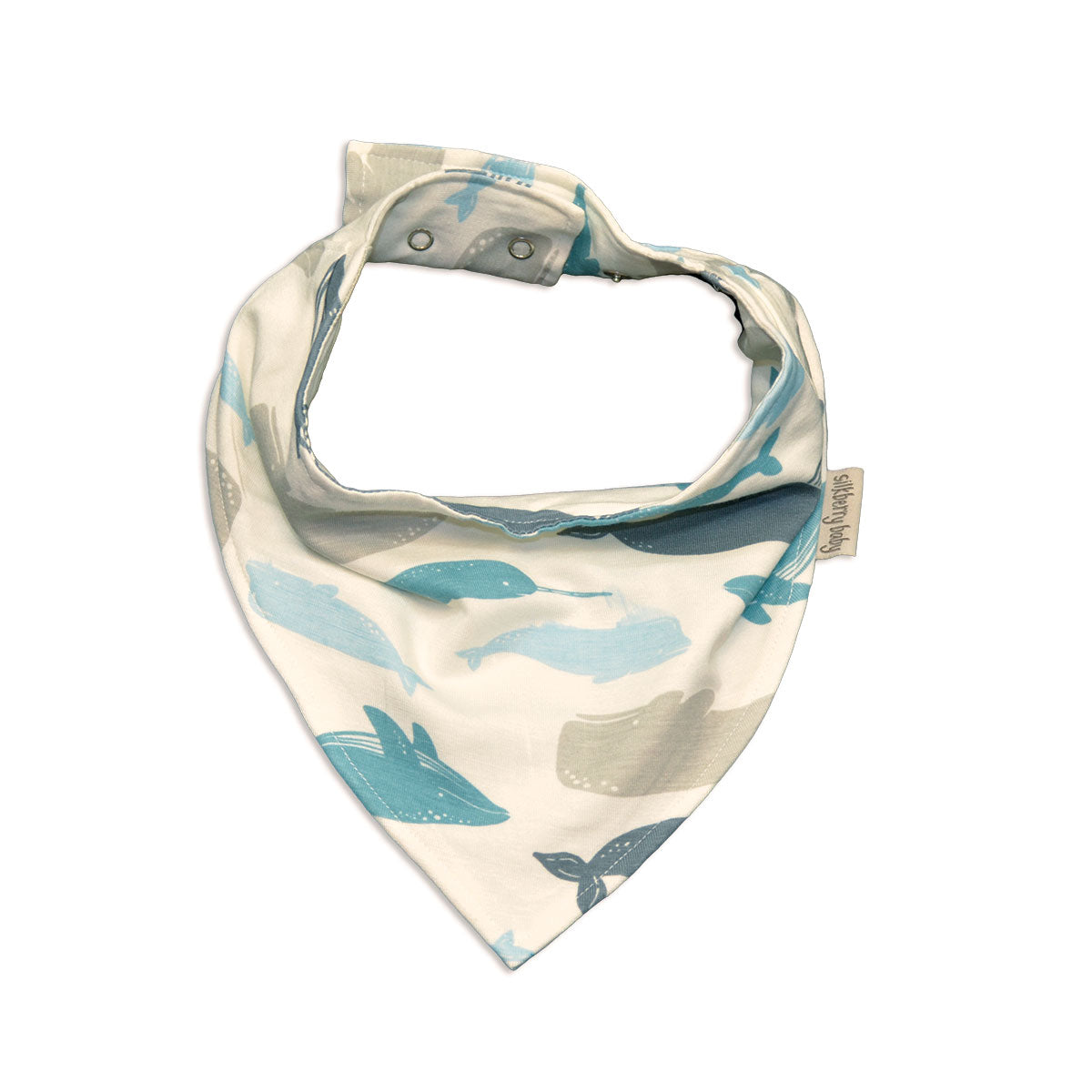 bamboo bandana bib whale print