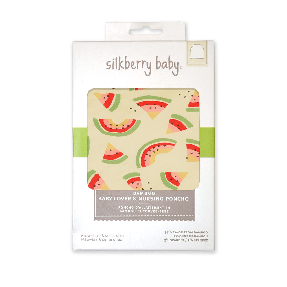 bamboo baby cover & nursing poncho watermelon rainbow print