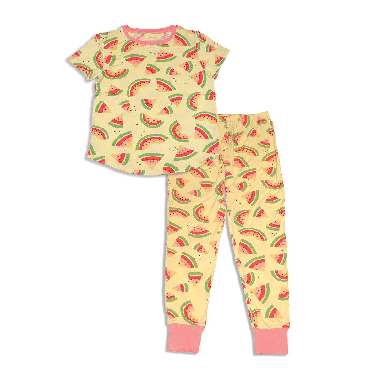 women bamboo short sleeve pj watermelon rainbow print