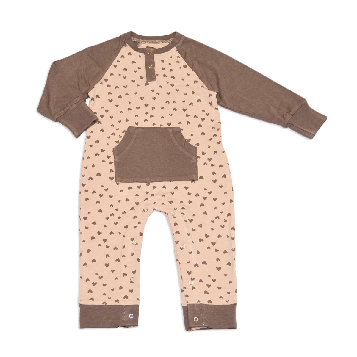 bamboo romper doodle hearts print