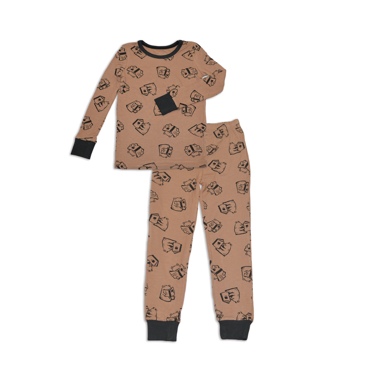bamboo pajama set story book bear print