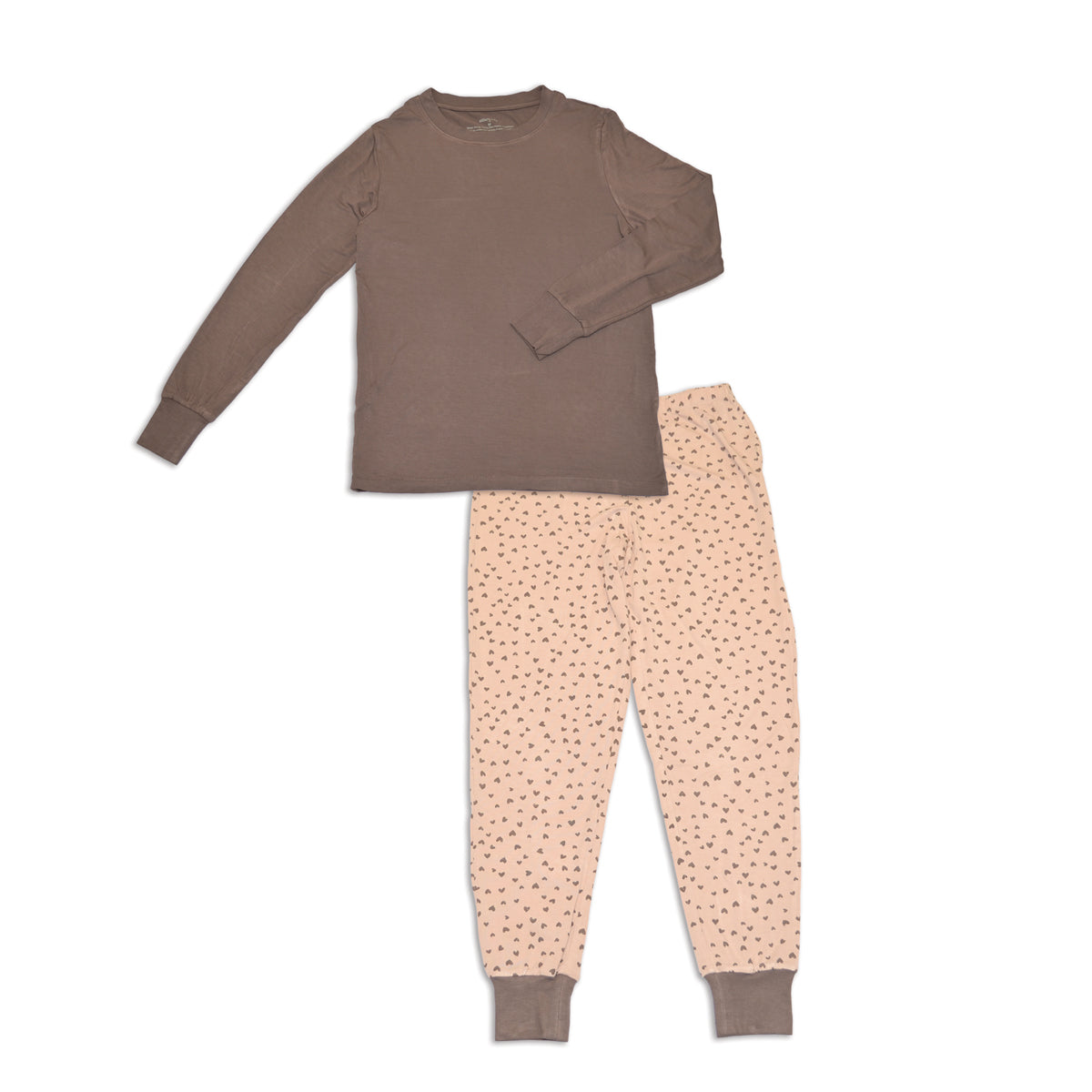women bamboo pajama set doodle hearts print